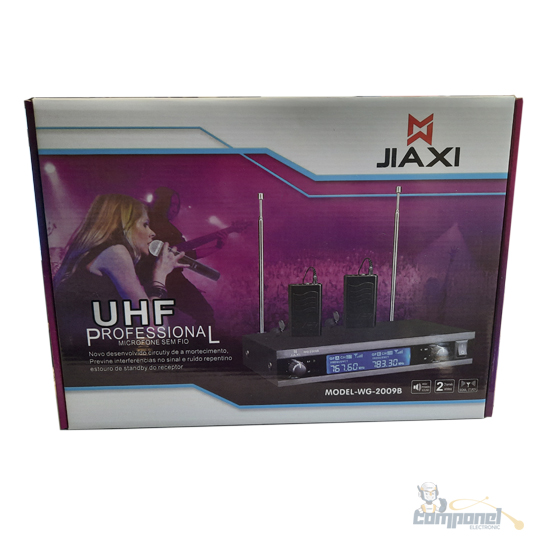MICROFONE JIAXI DUPLO MAO UHF S/FIO WG2009